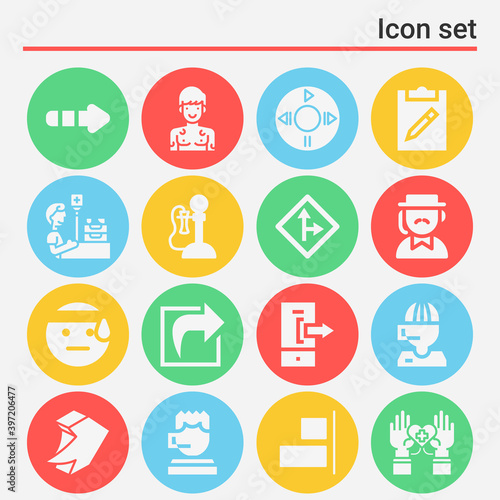 16 pack of claim filled web icons set