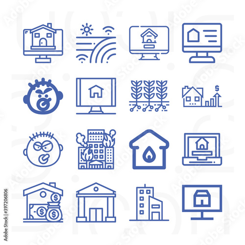 16 pack of entail  lineal web icons set