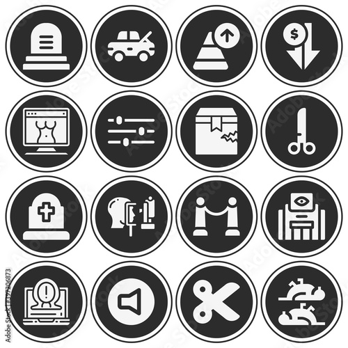 16 pack of modification filled web icons set