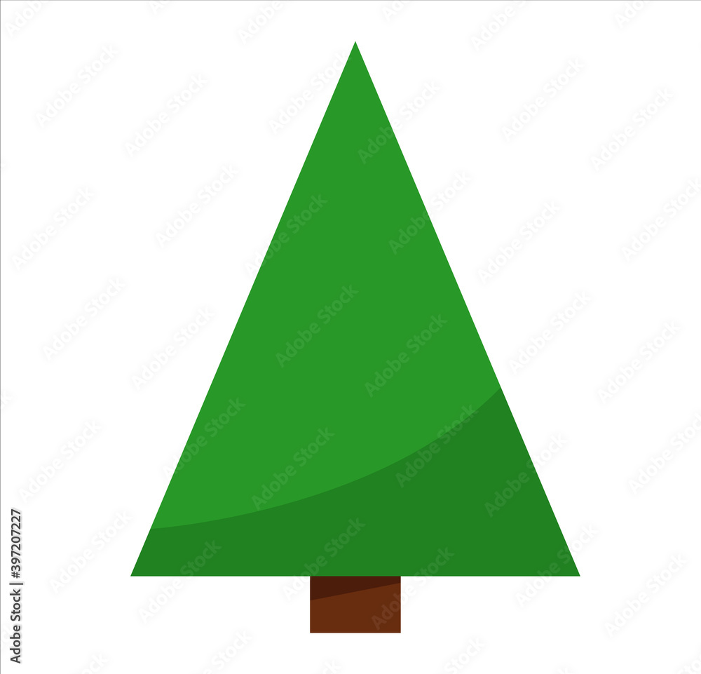 Green Christmas tree as a symbol of the New Year and the celebration of Merry Christmas. Vector color illustration. Suitable for decorating postcards, banners and others Green Christmas tree as a symbol of the New Year and the celebration of Merry Christmas. Vector color illustration. Suitable for decorating postcards, banners and others
