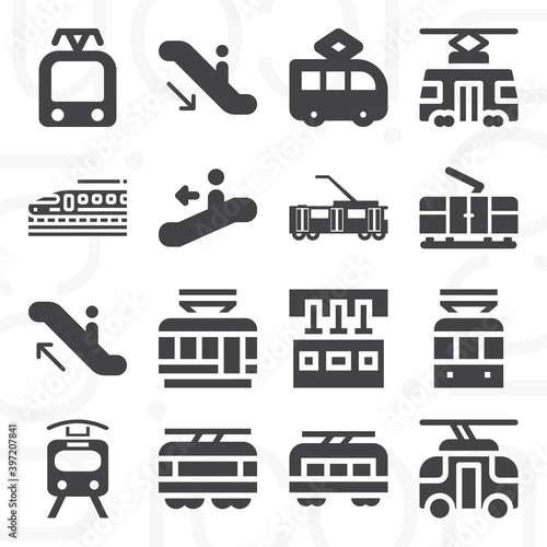 16 pack of in public  filled web icons set