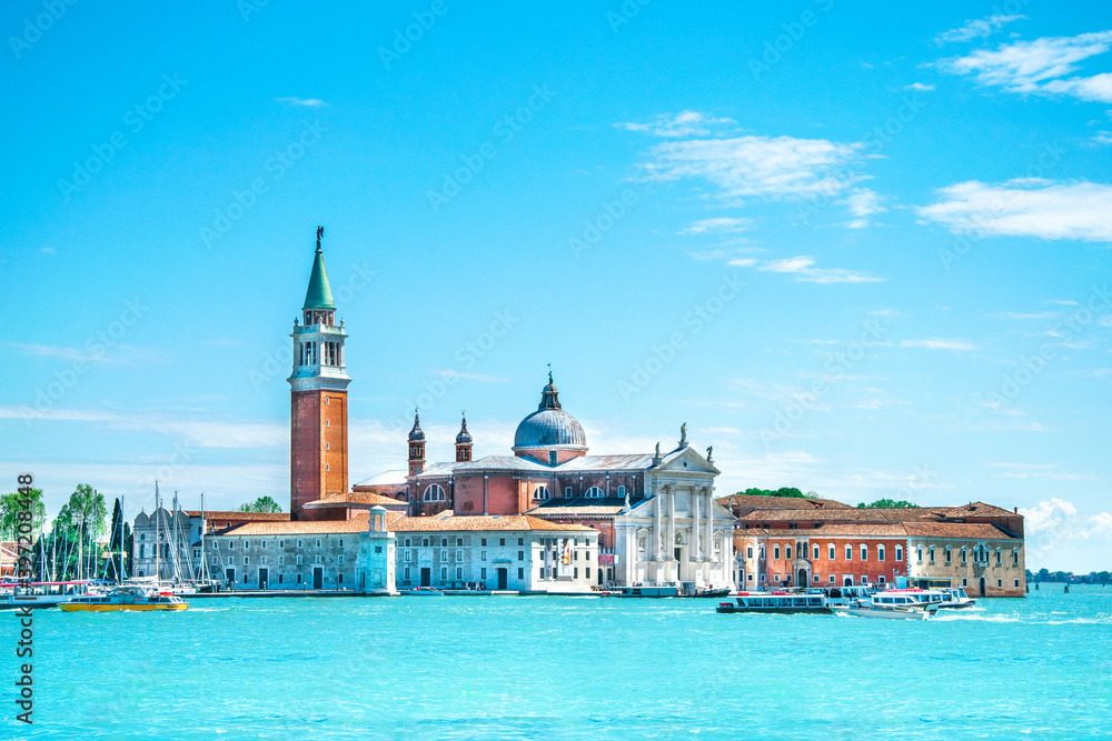 Fototapeta premium The panorama of the island of San Giorgio and the Basilica of San Giorgio Maggiore. Venice , Italy.
