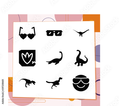 Simple set of 9 icons related to temperate