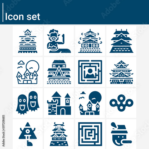 Simple set of ghosts related filled icons.