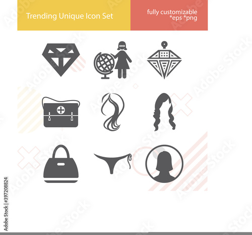Simple set of foster sister related filled icons.