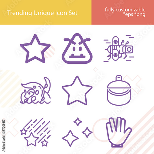 Simple set of giant related lineal icons.