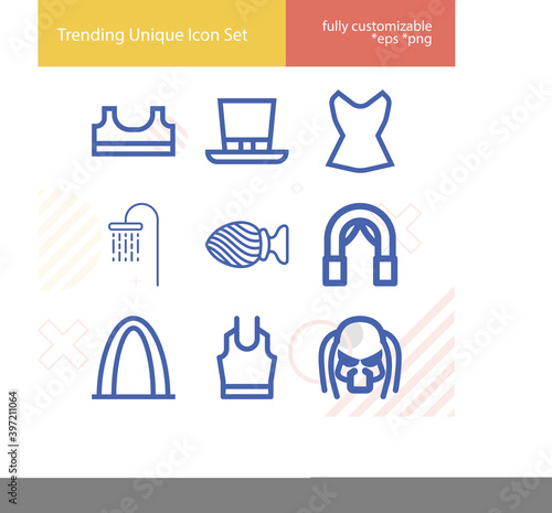 Simple set of chief related lineal icons.