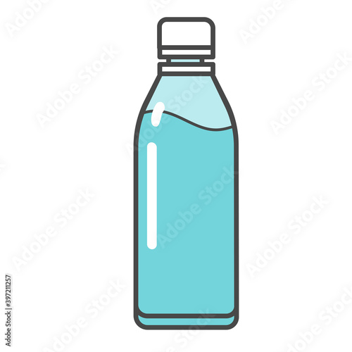 水・スポーツドリンクの入ったペットボトルのイラスト