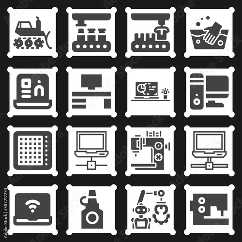 16 pack of computerized  filled web icons set