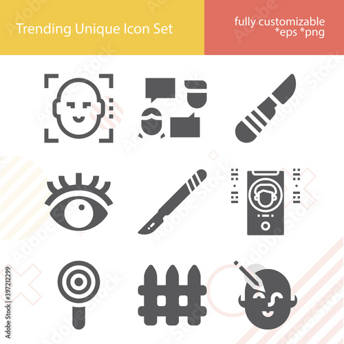 Simple set of pulled related filled icons.
