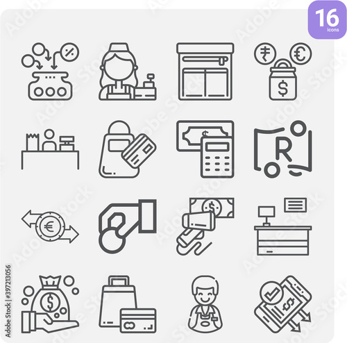 Simple set of prizes related lineal icons.