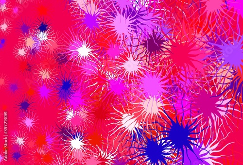 Light Blue  Red vector template with chaotic shapes.