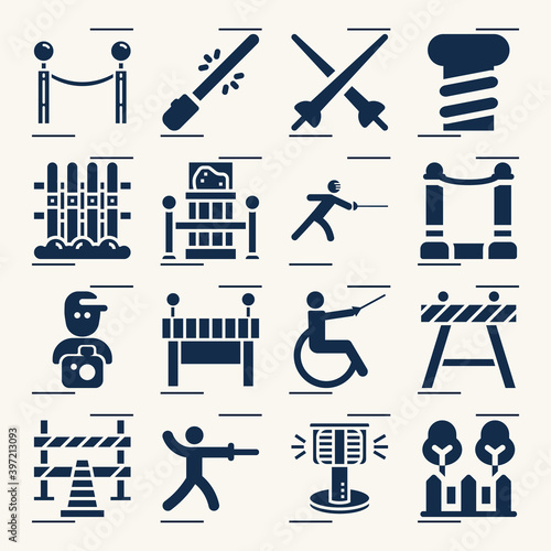 Simple set of offences related filled icons.