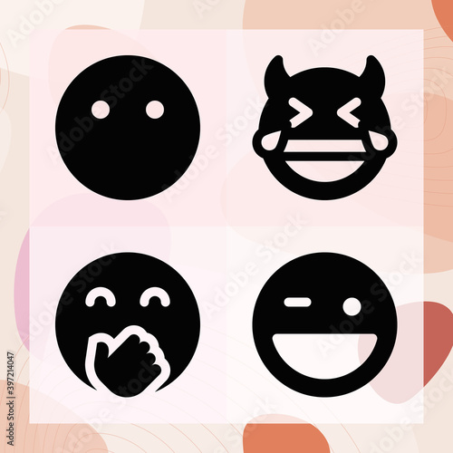 Simple set of emoji related filled icons