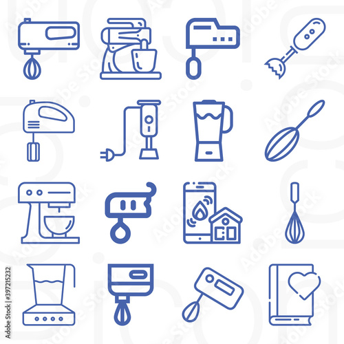 Foto 16 pack of ridden  lineal web icons set