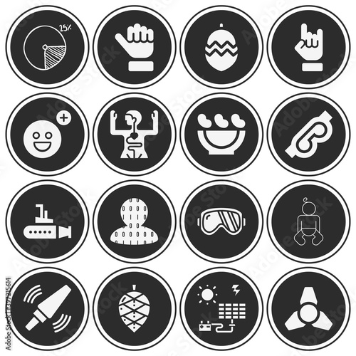 16 pack of em  filled web icons set © Nana