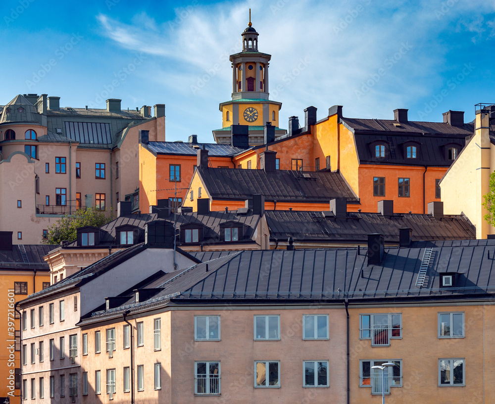 Fototapeta premium Stockholm. Houses on the waterfront.
