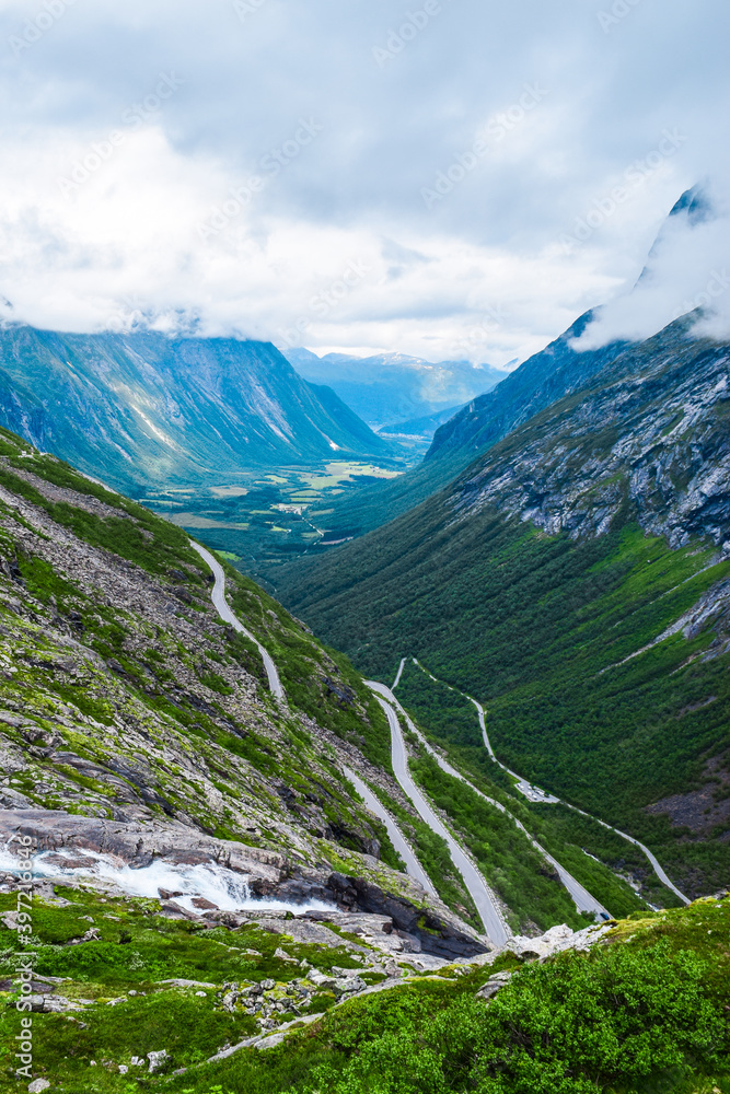 Trollstigen or Troll Stairs is a serpentine mountain road that is popular tourist attraction  in Norway.