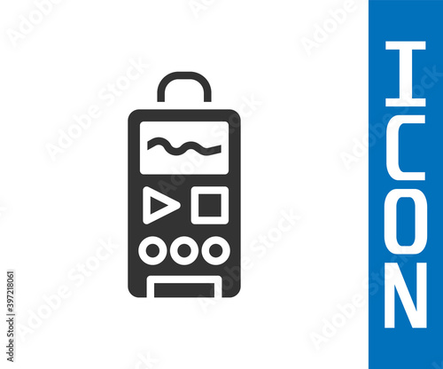 Grey Dictaphone icon isolated on white background. Voice recorder. Vector.