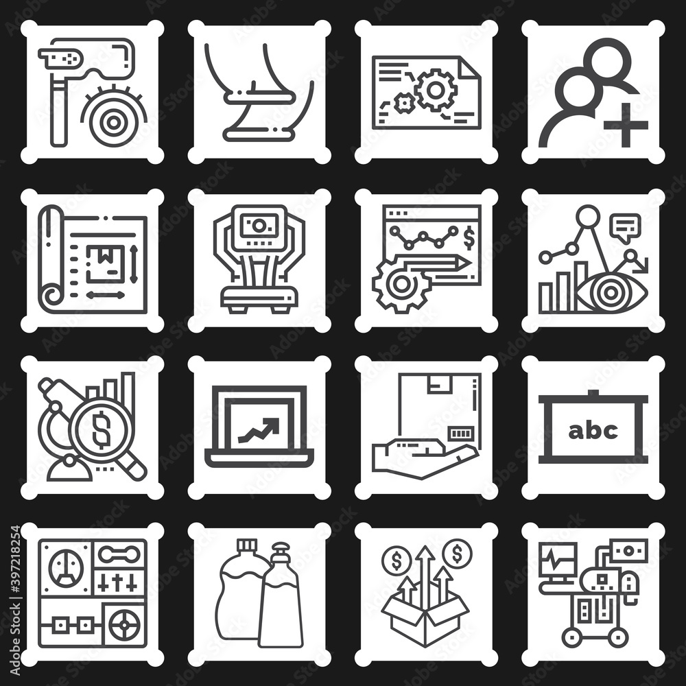 16 pack of mathematical lineal web icons set 16 pack of mathematical lineal web icons set