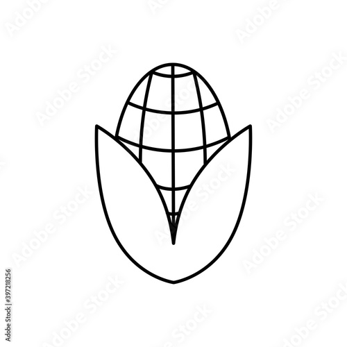 Corn outline icon. Food, outline vector illustration.
