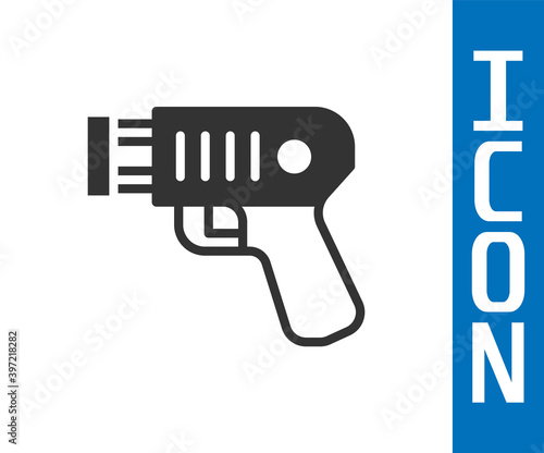 Grey Police electric shocker icon isolated on white background. Shocker for protection. Taser is an electric weapon. Vector.