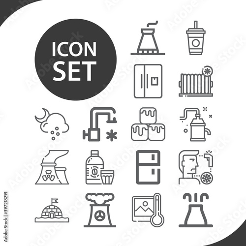 Simple set of freezing related lineal icons.