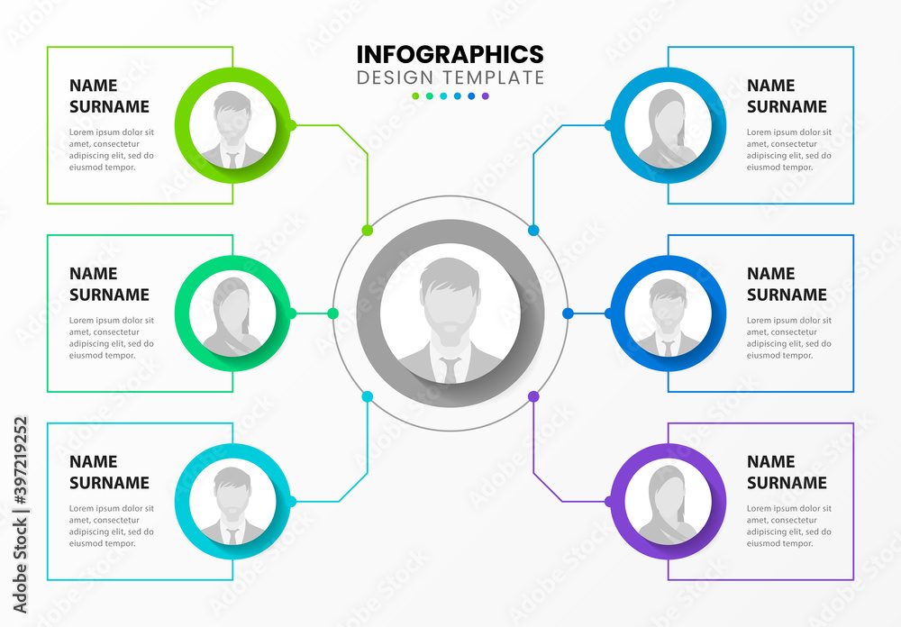 Infographic design template. Organization chart. Business hierarchy.