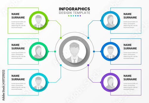 Infographic design template. Organization chart. Business hierarchy.