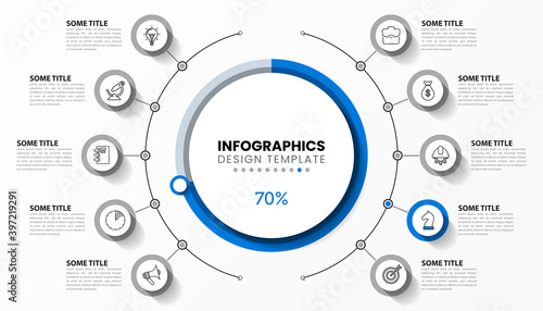 Infographic design template. Creative concept with 10 steps