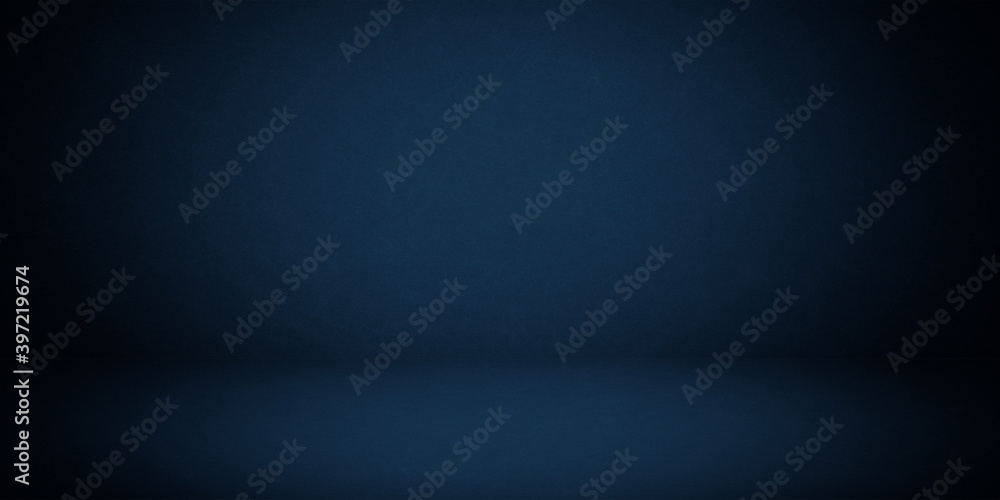 Abstract blue studio background or backdrop room light box
