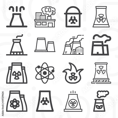 16 pack of disarmament  lineal web icons set