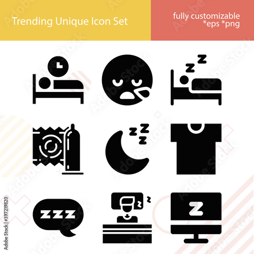 Simple set of arouse related filled icons.