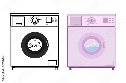 Washing Machine, Household Appliance ,Vector