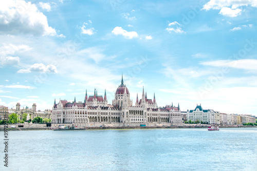 The Hungarian Parliament building on the Danube River, summer in Budapest, Hungary © Katarzyna
