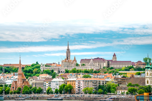 Europe Hungary Budapest. Cityscape photo. Buda castle and Danube river. Colorful classical hungarian buildings and houses © Katarzyna