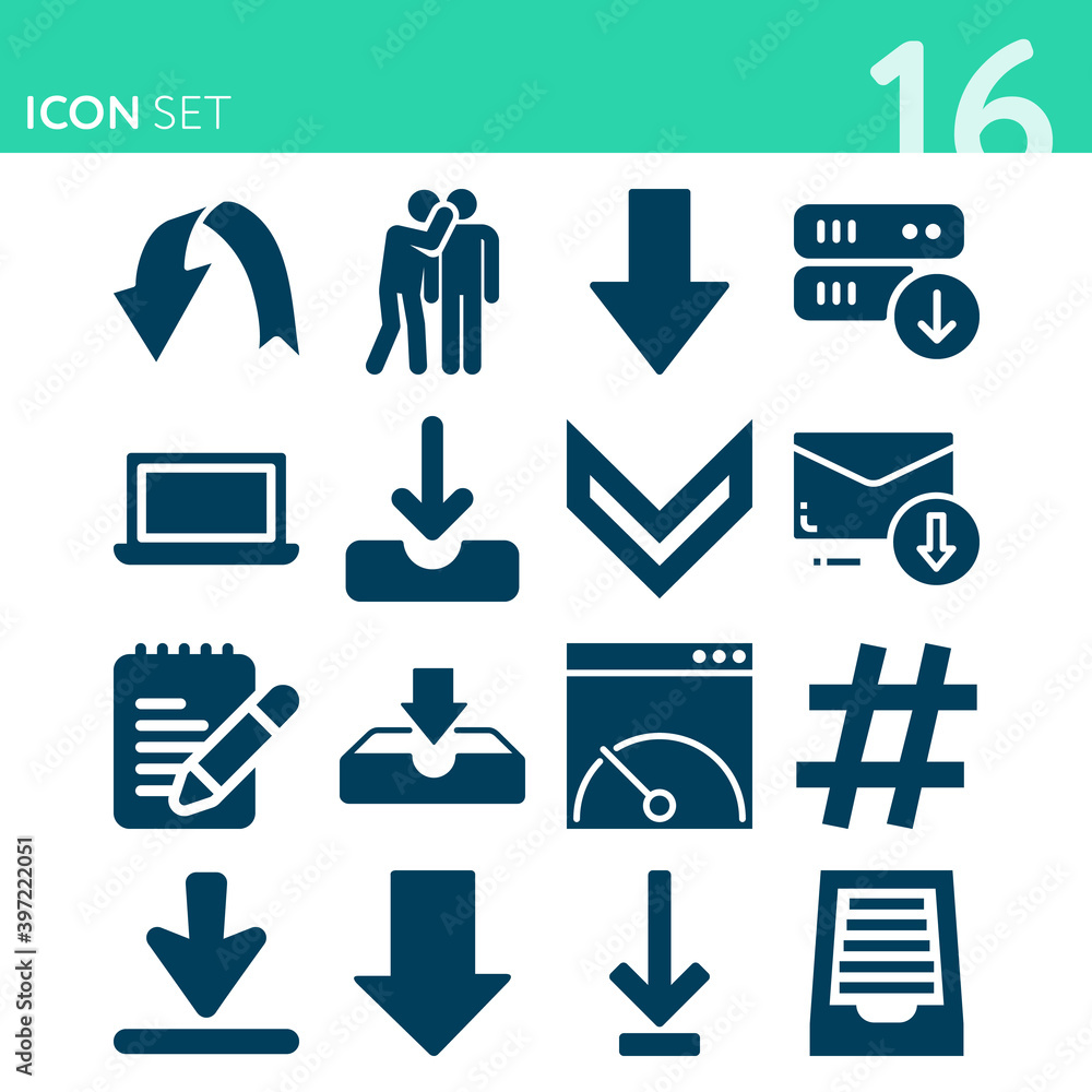 Simple set of 16 icons related to diary Simple set of 16 icons related to diary