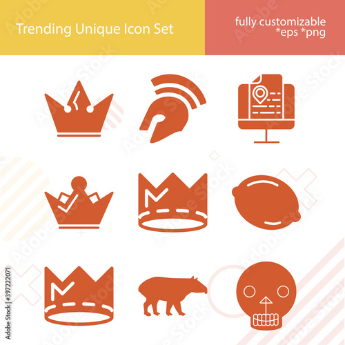 Simple set of unclear related filled icons.
