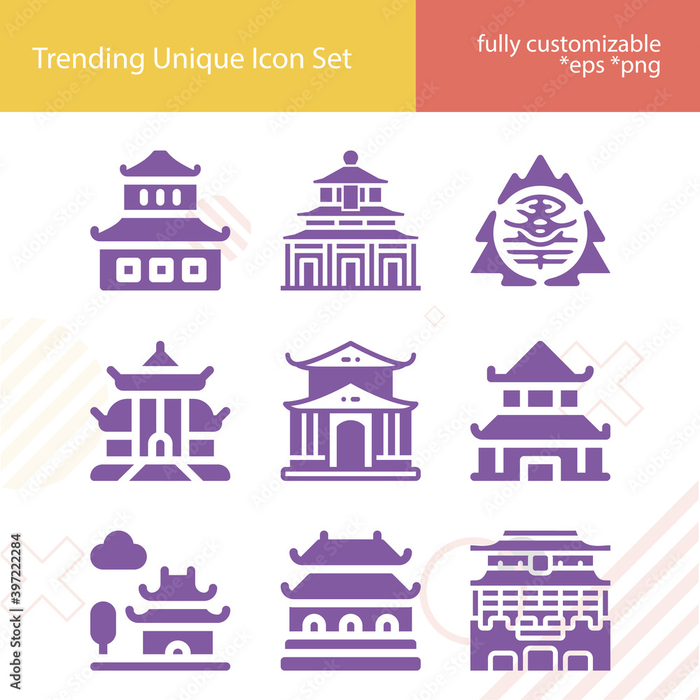 Simple set of mao related filled icons.
