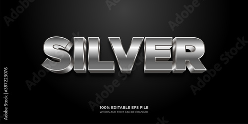 Silver Chrome text style effect