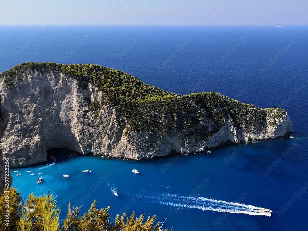 Navagio Beach in Zakynthos Island, Greece