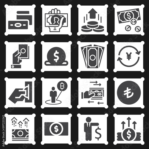 16 pack of considerations  filled web icons set