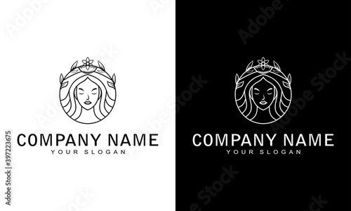 Ilustration vector graphic of Women's Beauty naturally faces inspirational logo design