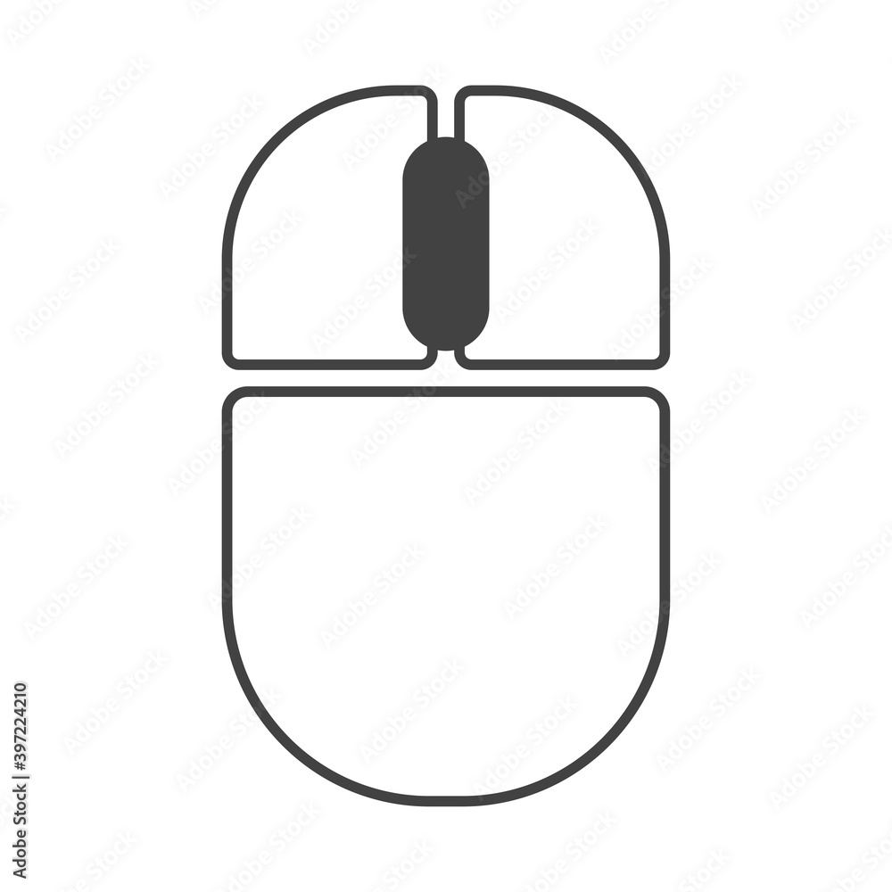 Computer mouse wheel button click outline icon Computer mouse wheel button click outline icon