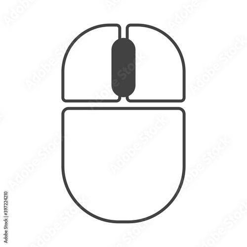 Computer mouse wheel button click outline icon