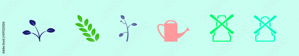 set of agriculture cartoon icon design template with various models. vector illustration isolated on blue background set of agriculture cartoon icon design template with various models. vector illustration isolated on blue background