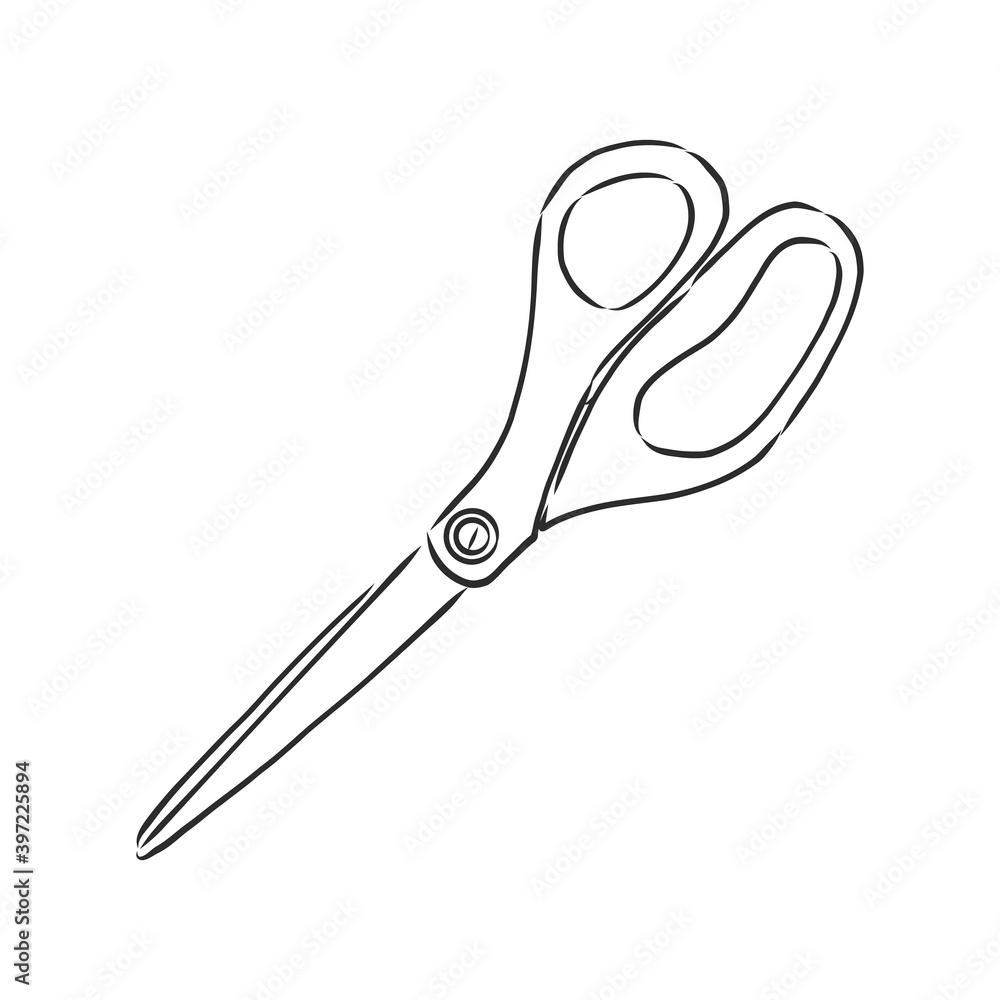 scissors vector sketch illustration. Doodle style scissors illustration scissors vector sketch illustration. Doodle style scissors illustration