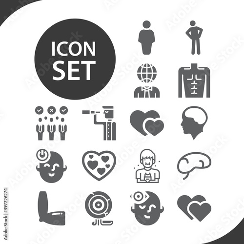 Simple set of hearts related filled icons.