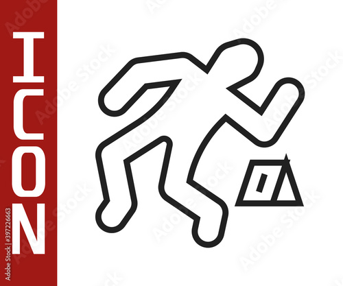Black line Crime scene icon isolated on white background. Vector.