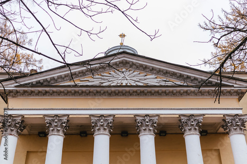 Catholic Church in architectural style classicism column Pyramid of Freemasons photo